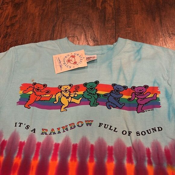 Grateful Dead dancing bears tie dye tee new dead stock size M Anvil late 90s tag - Picture 4 of 10
